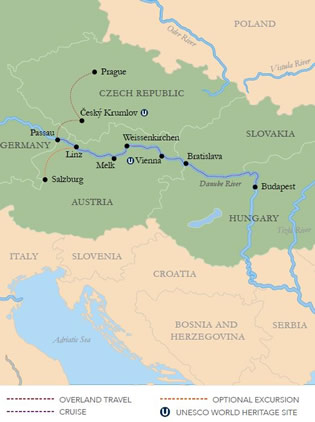 All-gay Danube River Cruise map