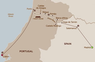 Spain & Portugal Gay River Cruise Tour map