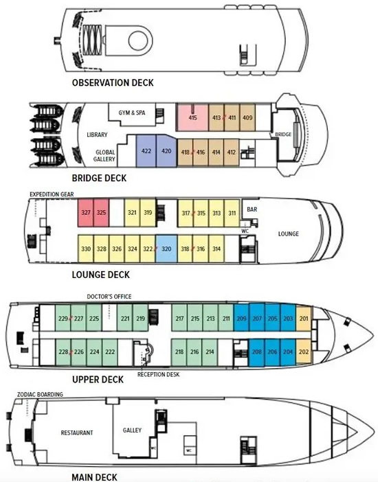 National Geographic Endeavour II deck plan