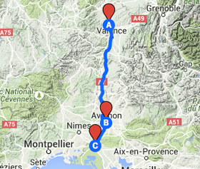 Provence & Rhone Valley Gay Cruise map