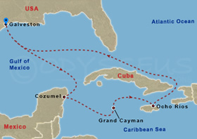 Krewe de Queens Caribbean gay cruise map