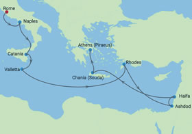 Israel & Mediterranean Gay Group Cruise map