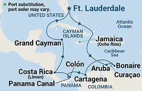Panama Canal gay cruise map