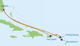 Post-Thanksgiving Caribbean gay cruise 2016 on Celebrity Reflection map