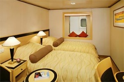 Queen Mary 2 Atrium view inside cabin