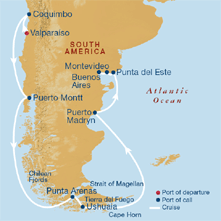 South America Gay Group Cruise on Celebrity's Infinity map