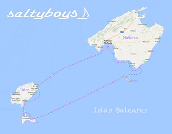 Mallorca & Ibiza Clothing Optional Gay sailing cruise map