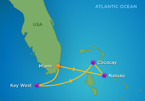 Miami Beach Gay Pride cruise 2015 map