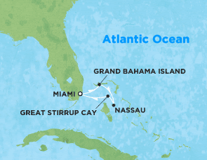 Miami Beach Gay Pride cruise map