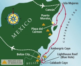 Travelpride New Year's Mayan Riviera Cruise map