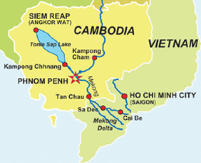 Travelpride Vietnam and Cambodia Gay Cruise map