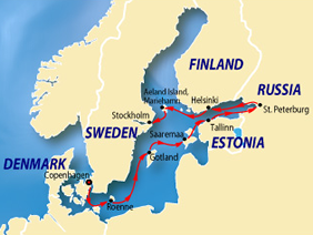 Zoom Vacation Baltic Cruise map