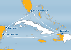 Atlantis 2012 Allure Caribbean gay cruise map
