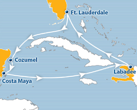 Allure Caribbean gay cruise map