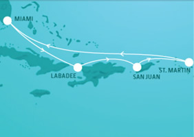 Freedom Caribbean All-Gay Cruise Map