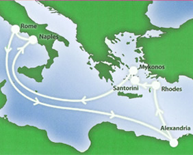 Solstice Mediterranean All-Gay Cruise Map