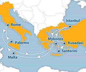 Atlantis 2012 Mediterranean gay cruise map