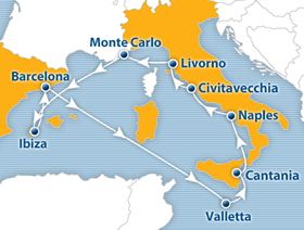 Atlantis 2014 Mediterranean gay cruise map