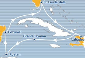 Atlantis 2016 Navigator Caribbean gay cruise map
