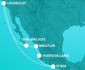 Los Angeles to Mexico gay cruise map