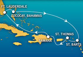 Solstice Caribbean All-Gay Cruise Map