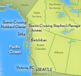 Lesbian Alaska cruise map