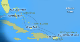 All-lesbian Caribbean cruise map