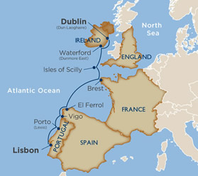 Western Europe lesbian cruise map