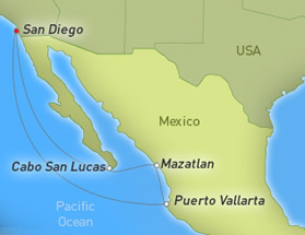 Exclusively lesbian Mexican Riviera cruise map