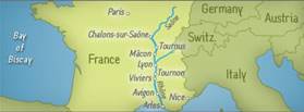 Discovering Provence and Burgundy Lesbian cruise map