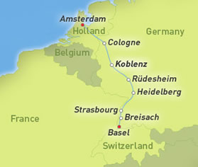 Exclusively lesbian Amsterdam to Switzerland Rhine river cruise map