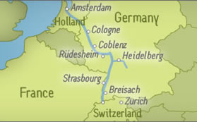 Exclusively Lesbian Rhine river cruise map