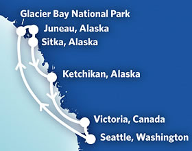 All Gay Alaska Cruise map