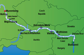 Danube River All Gay Cruise map