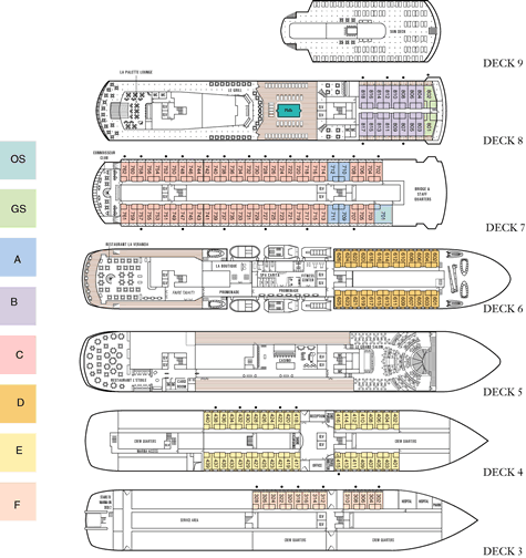 Paul Gauguin cruise ship deck plans