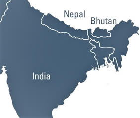 Nepal & Bhutan Gay Tour Map