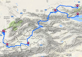 Central Asia gay tour map