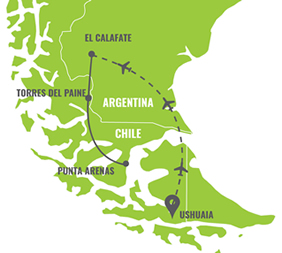 Patagonia gay adventure tour map