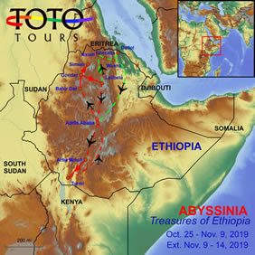 Ethiopia gay tour map