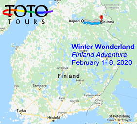 Finland gay adventure tour map