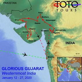 Gujarat India Gay Tour Map