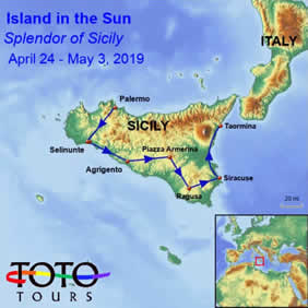 Sicily gay tour map